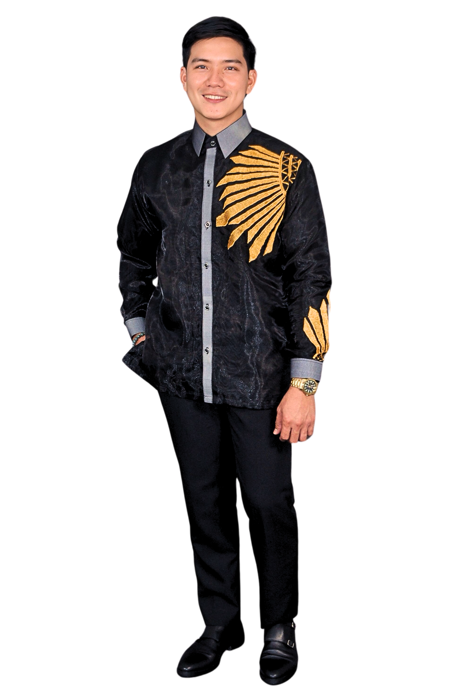 Men's Black Barong Tagalog