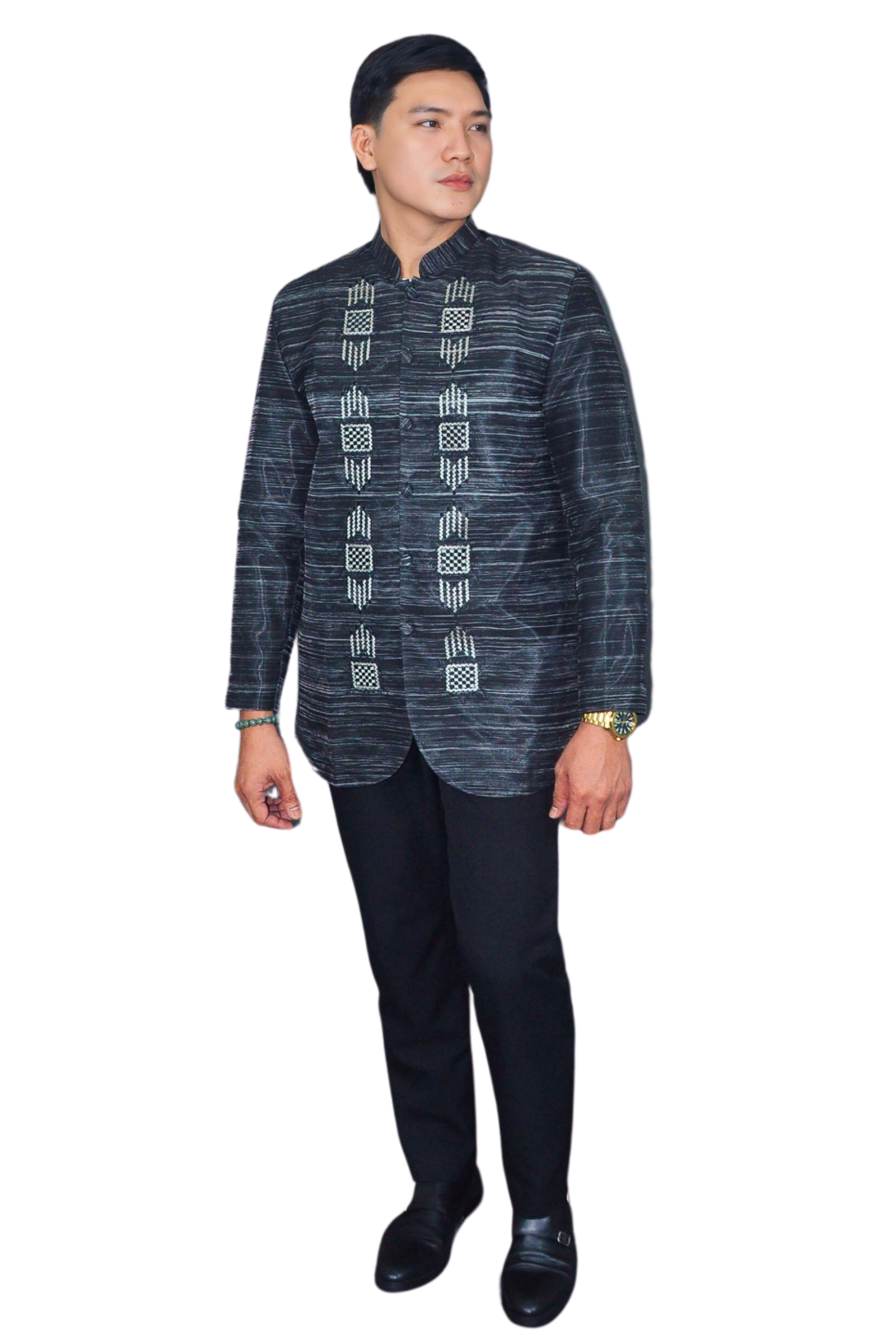 Dusty Black Barong Tagalog Coat