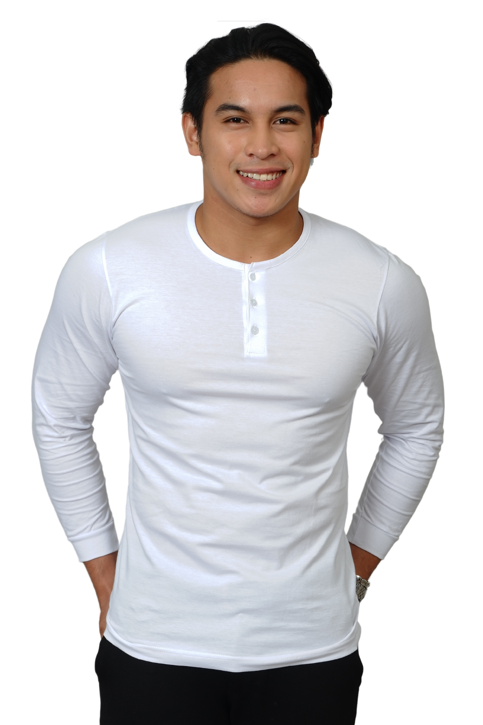 White Camisa De Chino Long Sleeve