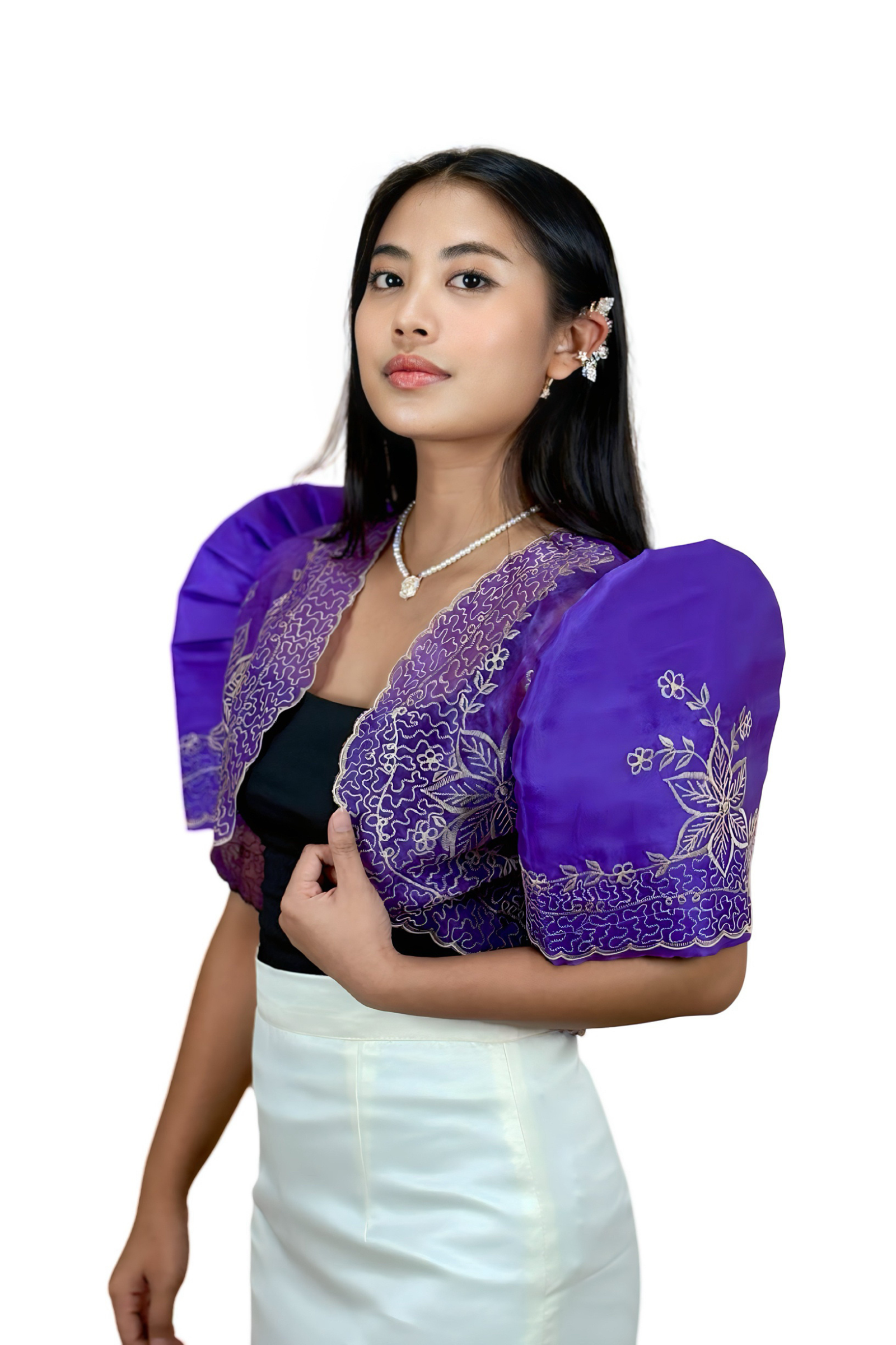 Purple Filipiniana Bolero