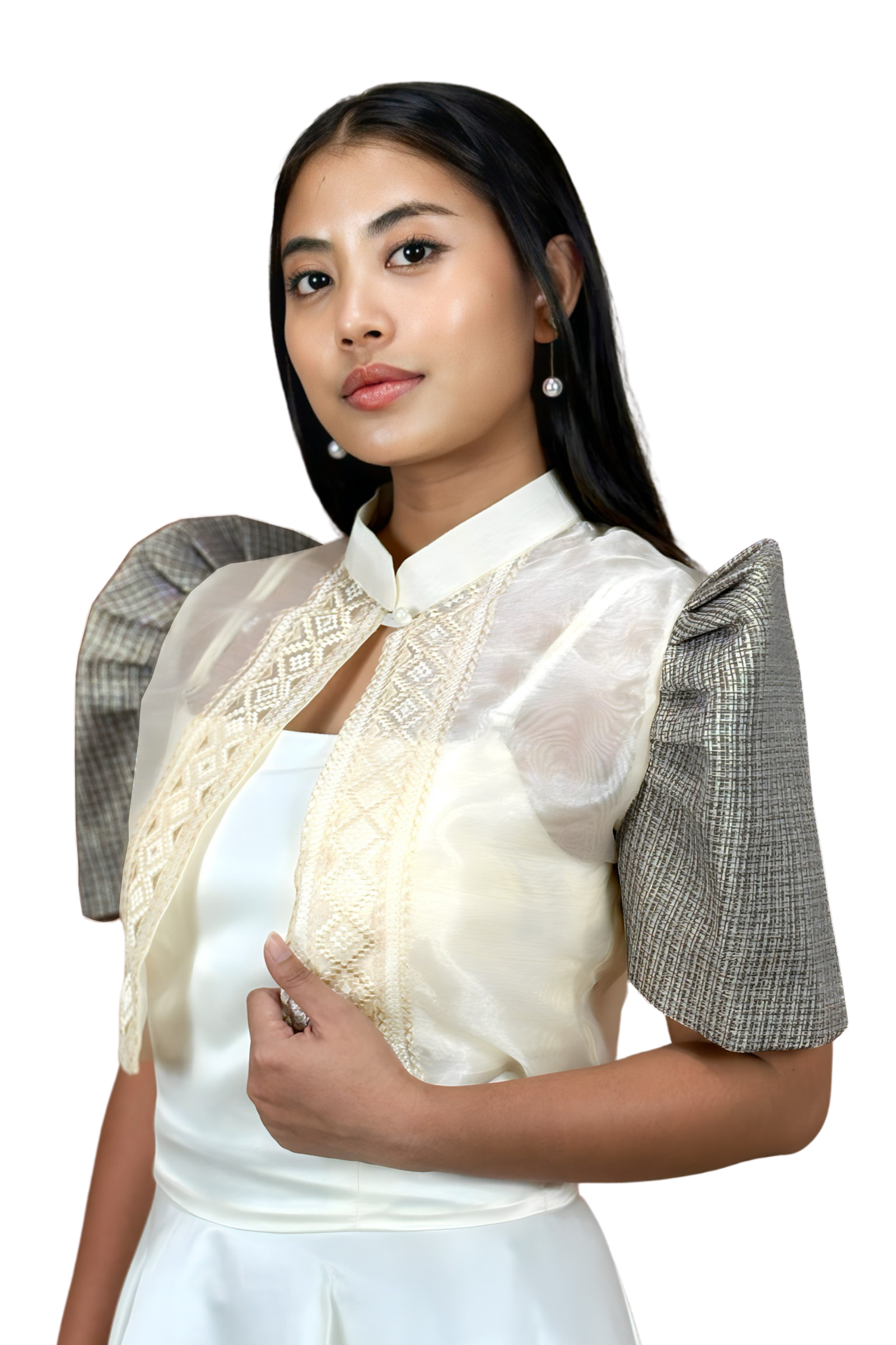 Modern Ethnic Organza Filipiniana Bolero 