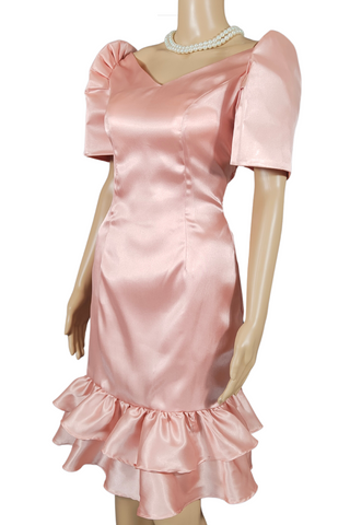 Premium Modern Filipiniana Dress Pink Duchess - Joy - JB605