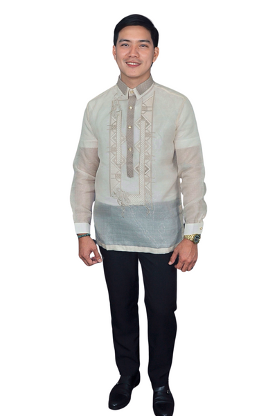 Elegant Filipino Barong Tagalog with Modern Patterns - Vedasto - JN68