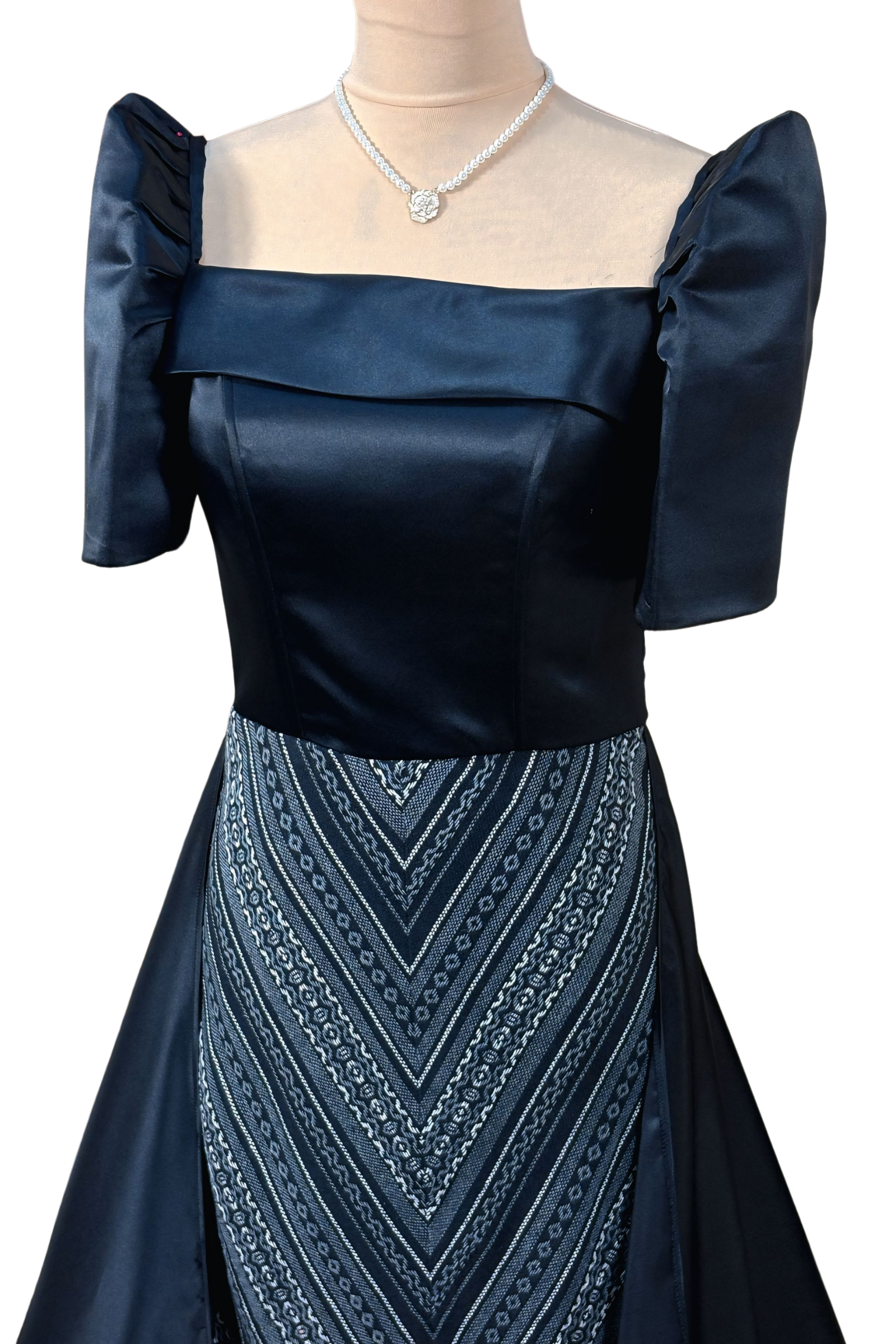 Front View of Black Ethnic Dress for Women