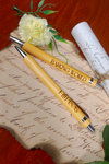 Vintage Style Engraved Wooden Pen