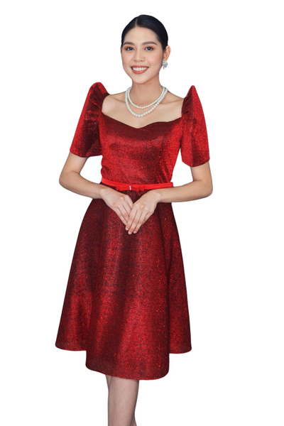 Red Filipiniana Dress