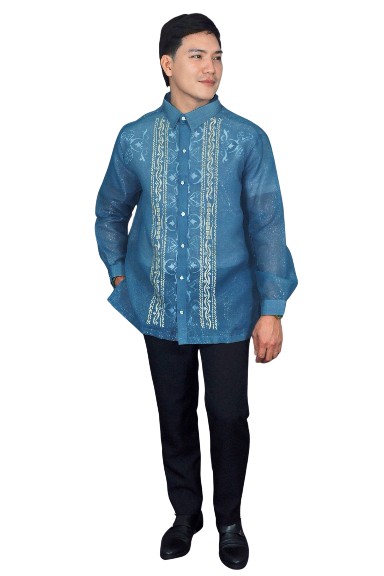 Blue Modern Barong Tagalog