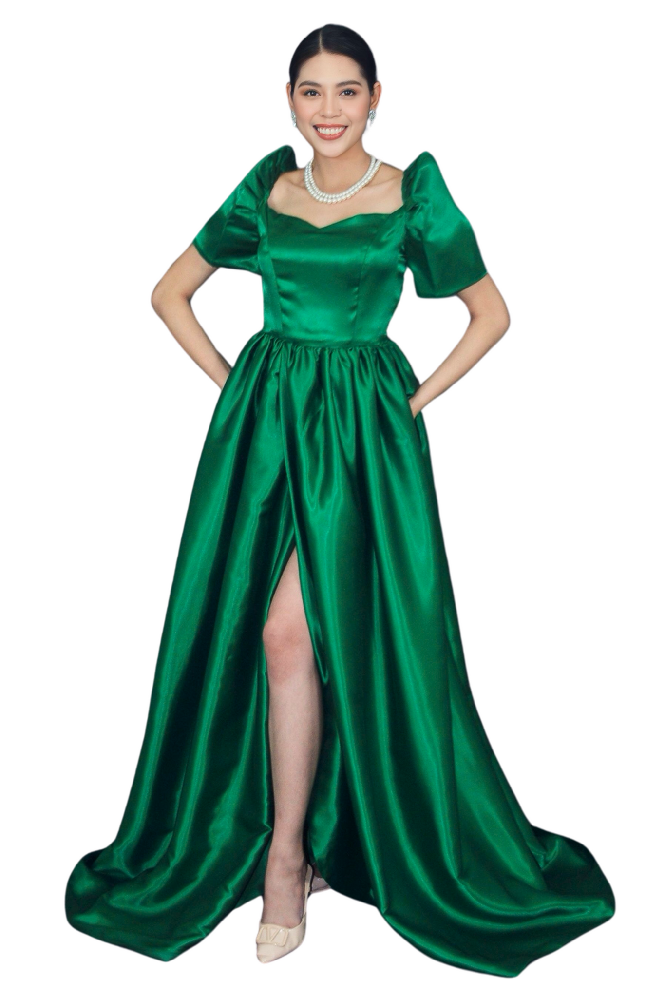 Emerald Green Duchess Long Gown - Euphy - JB607