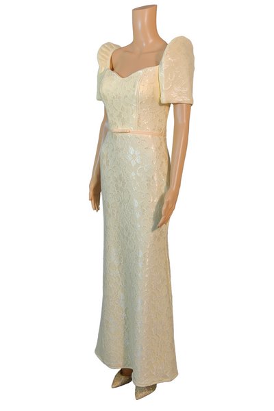 Elegant Ivory Filipiniana Gown - Vanna - JN70