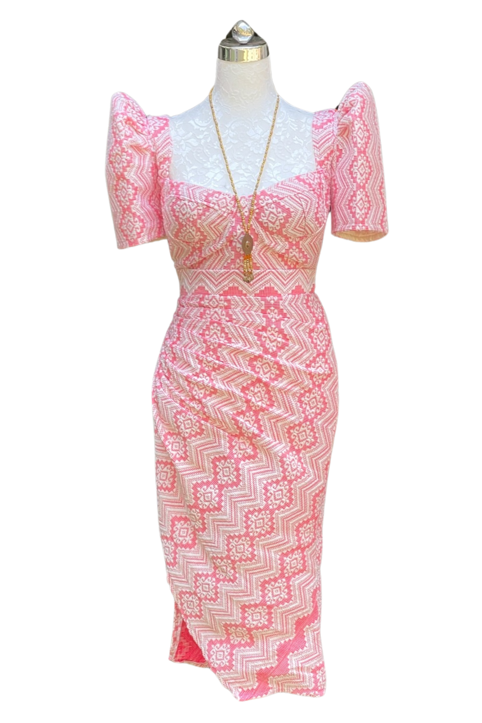 Ilocos Pinilian Handmade Modern Filipiniana Dress - HW21