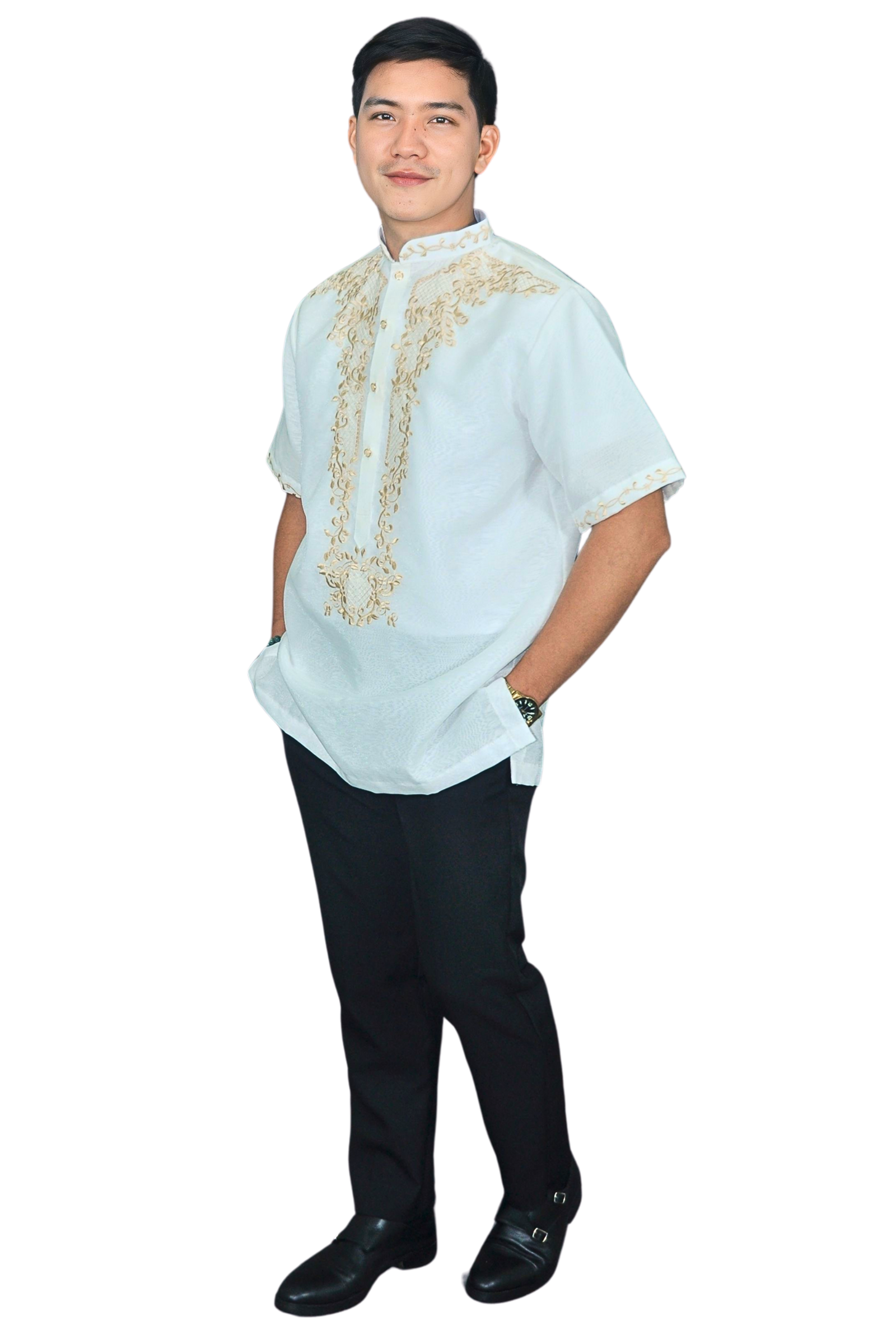 Modern Short Sleeve Barong Tagalog Jusilyn