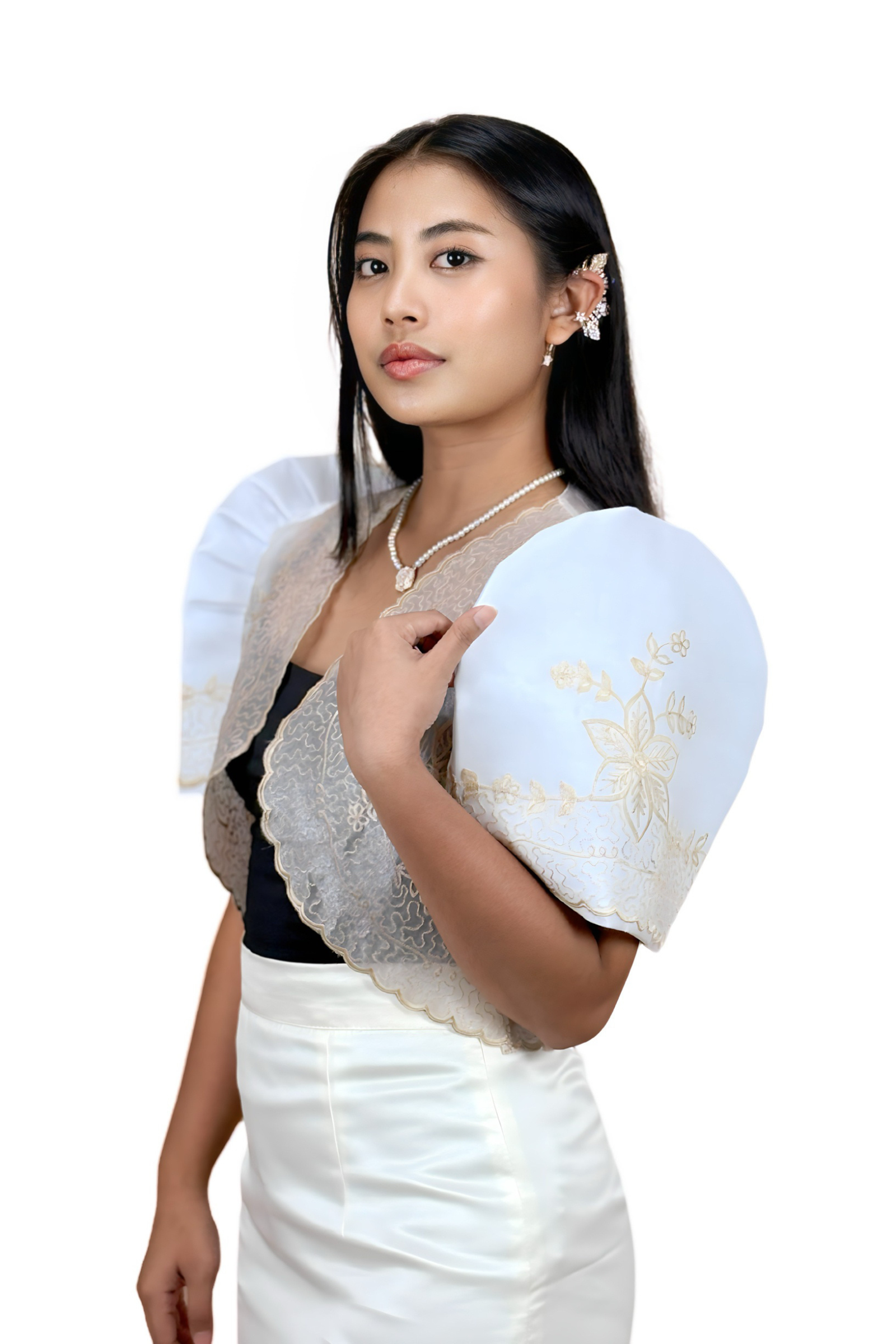 White Filipiniana Bolero for Wome