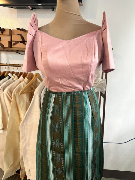 Ethnic Filipiniana Skirt & Duchess Filipiniana Top - Size Large - CL117