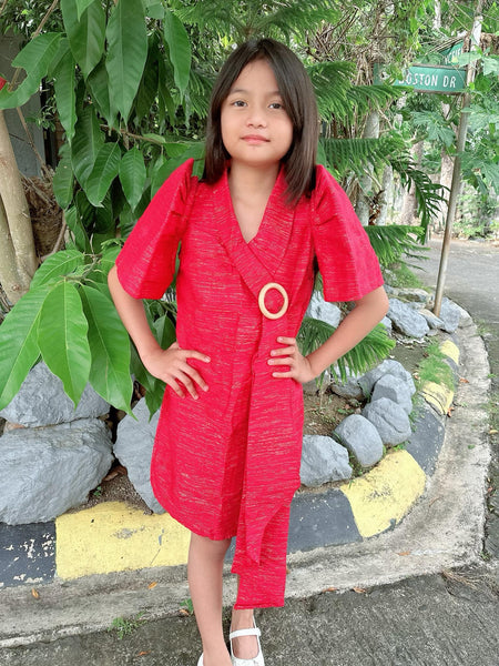 Girls Ilocos Pinilian Handmade (Detachable Sleeve) Filipiniana Dress Size 12 - CL106