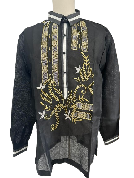 Men's Black Cocoon Barong Tagalog - Size 2XL CL147