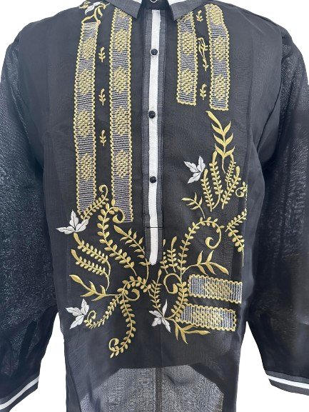 Men's Black Cocoon Barong Tagalog - Size 2XL CL147
