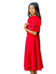 Lady in Red Filipiniana Midi Dress