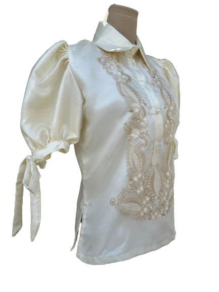 Modern Filipiniana Top Pop Sleeve