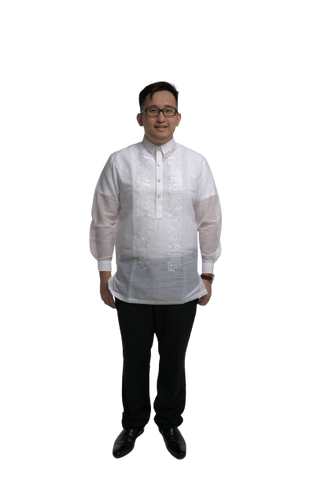 White Classic Barong Tagalog -  Jose - Size Large CL157