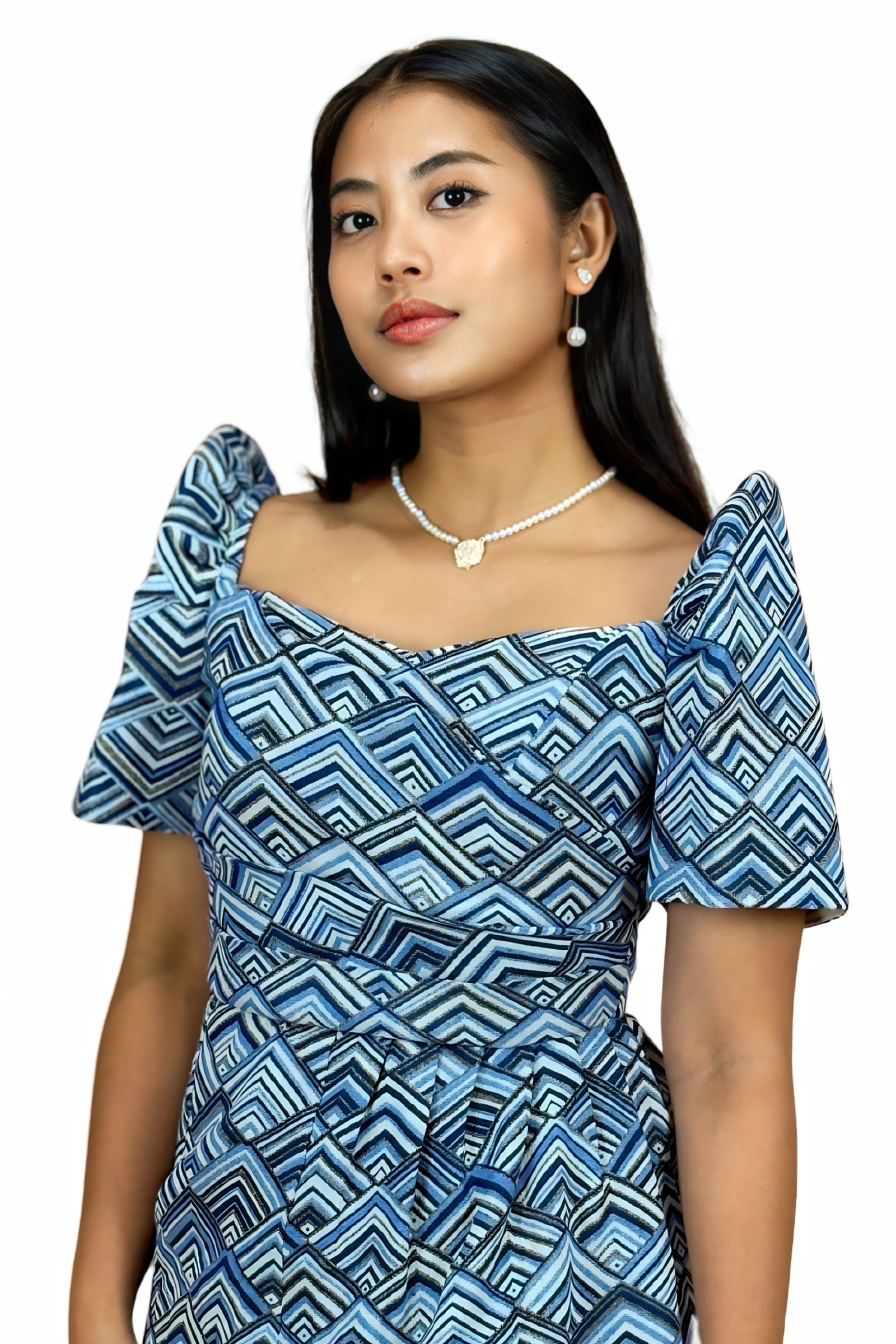 Filipiniana Ethnic Modern Dress - Jane - JB106 Barong World Filipiniana Ethnic Modern Dress - Jane - JB106 Barong World