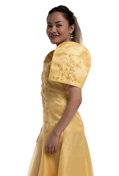 Yellow Mestiza Filipiniana Gown