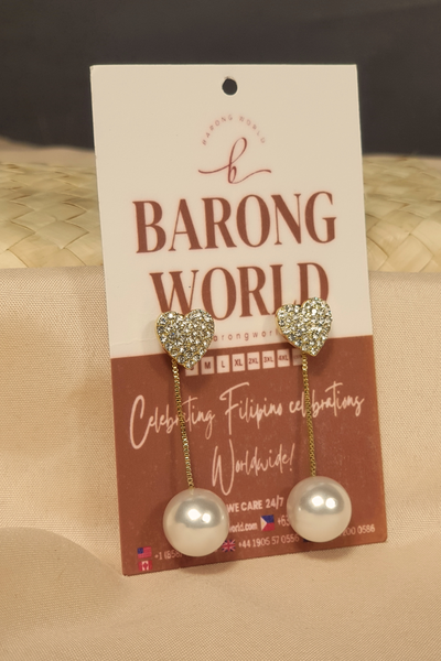 Pearl Puso Diamond- Inlaid Elegance Pair Earrings Filipiniana