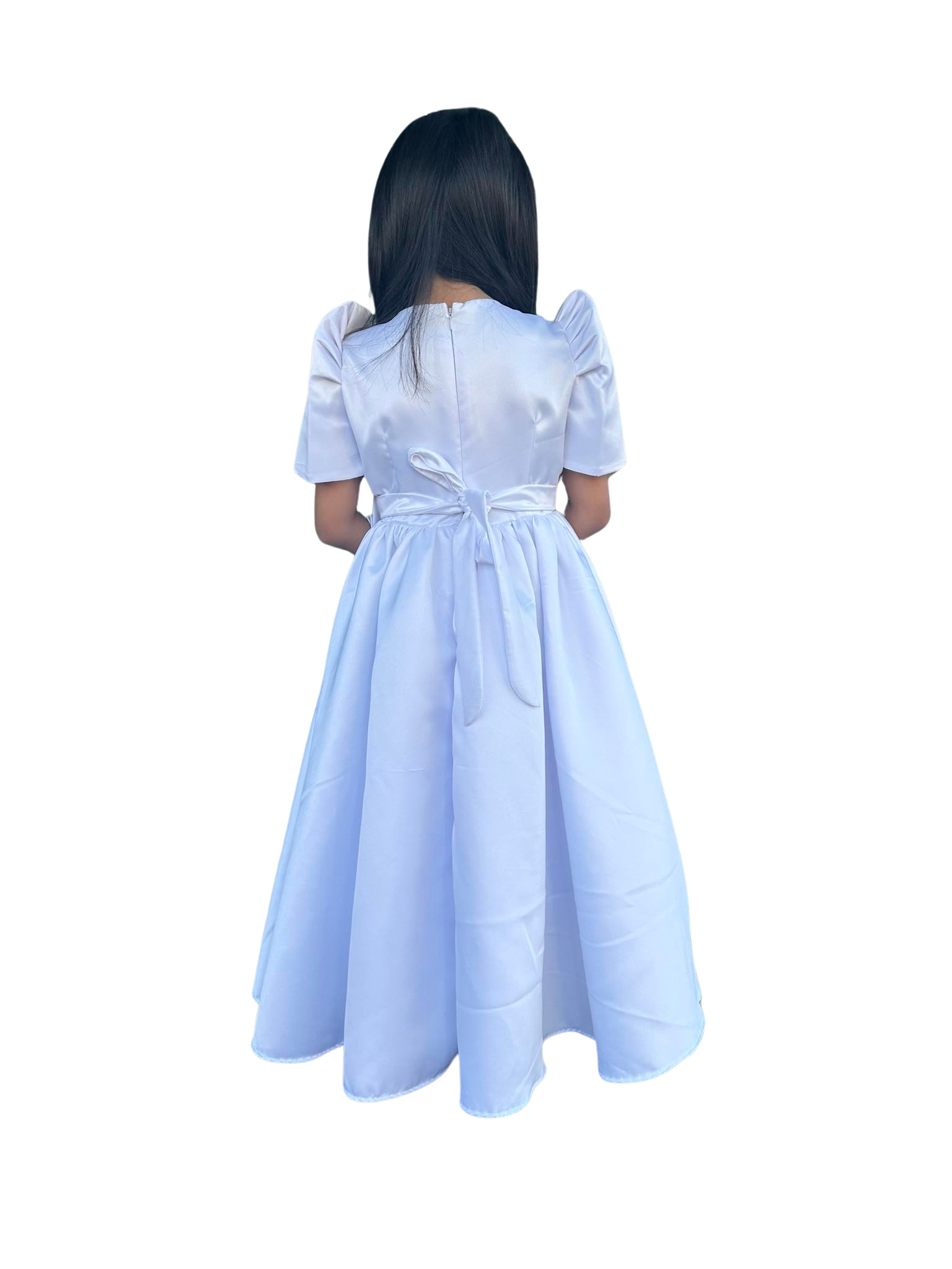 Filipiniana Flower Girl Duchess Satin Long Dress 