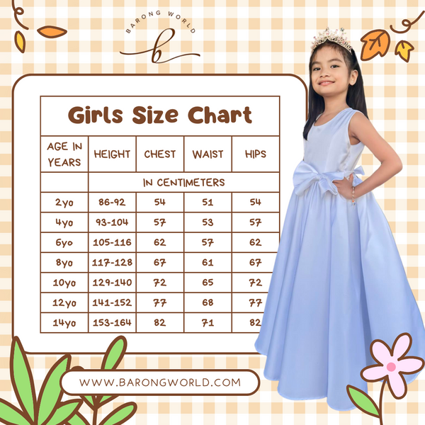 Premium Filipiniana Flower Girl Duchess Satin Dress - Janeth - JB322