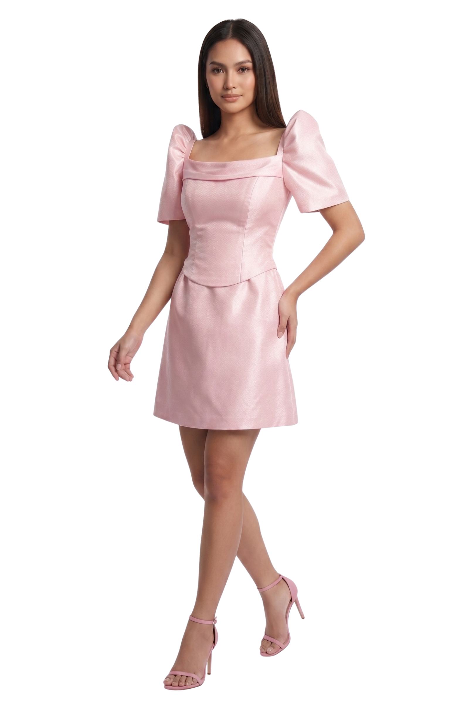 Premium Hydra Gazaar Filipiniana Corset Top and Mini Skirt Set - Krisley -  SF011