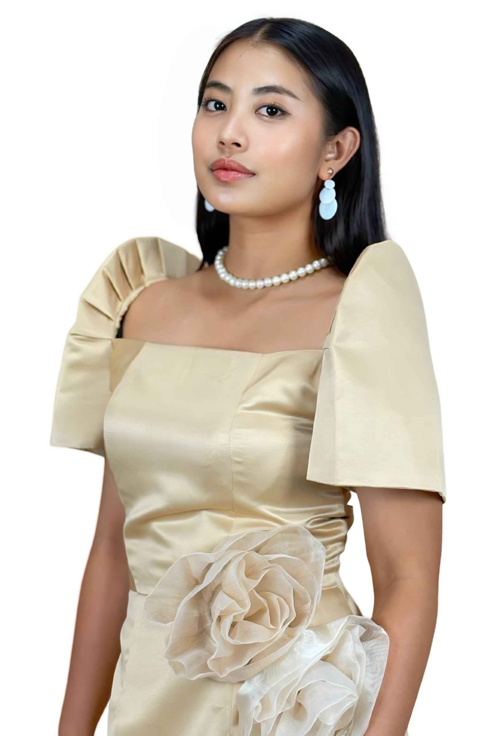 Champagne Filipiniana Dress for Women