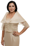 Elegant Filipiniana top in Beige