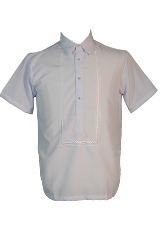 Hugo White Short Office Barong Tagalog - Louis - JV213 - Small - CL212