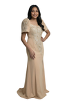 Royal Champagne Mestiza Filipiniana Long Gown- Rebecca - MR35