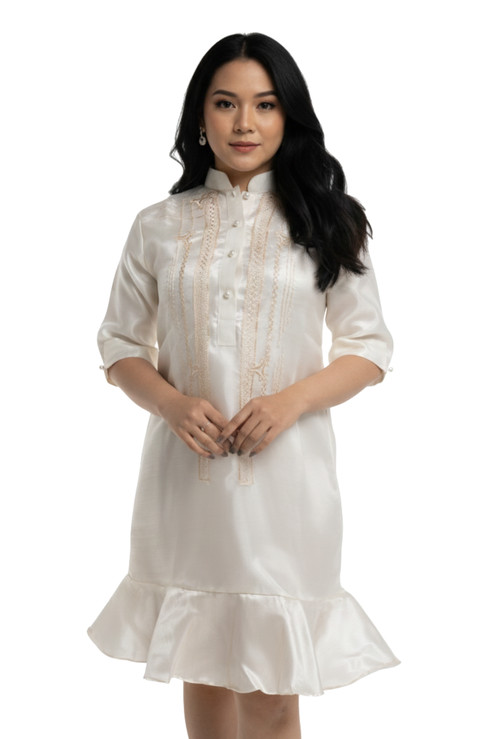 Elegant Filipiniana Barong Dress
