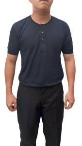 Black Camisa De Chino Undershirt Short Sleeve | JB005