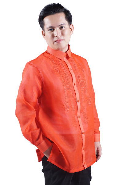 Men's Red Piña Cocoon Barong Tagalog - Samuel BN01