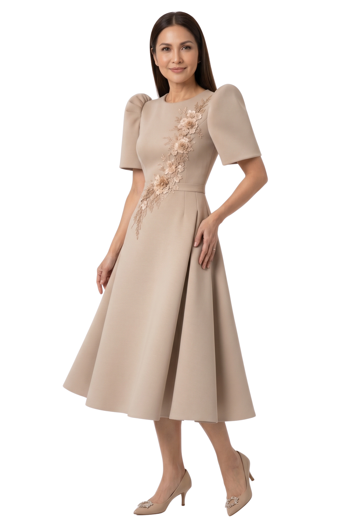 Champagne Beige Filipiniana Mother Dress.