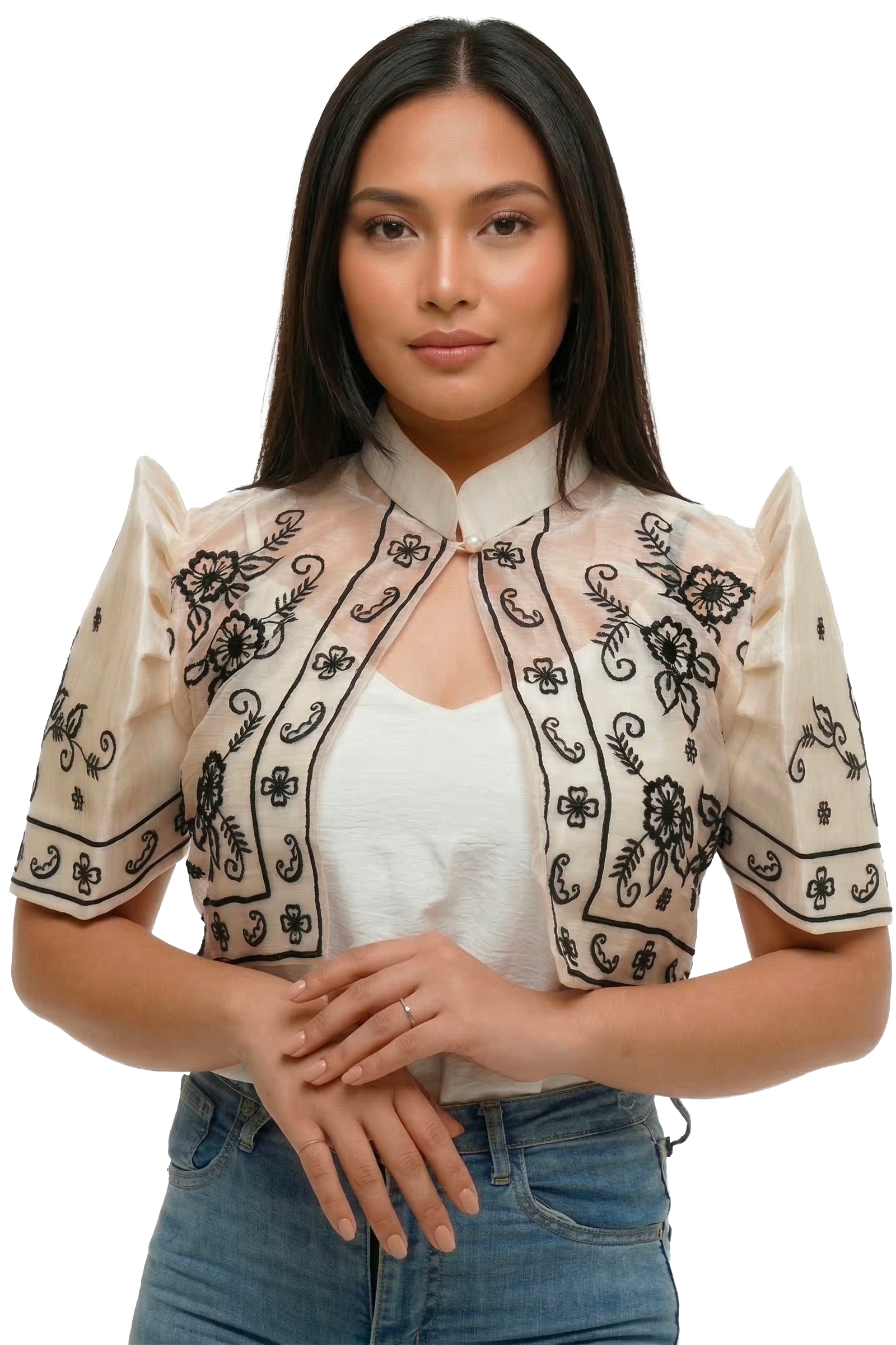 Ivory White Filipiniana Bolero