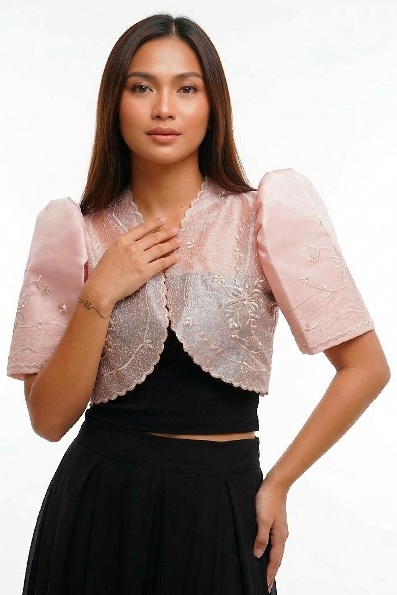 Womens Pink Filipiniana Bolero