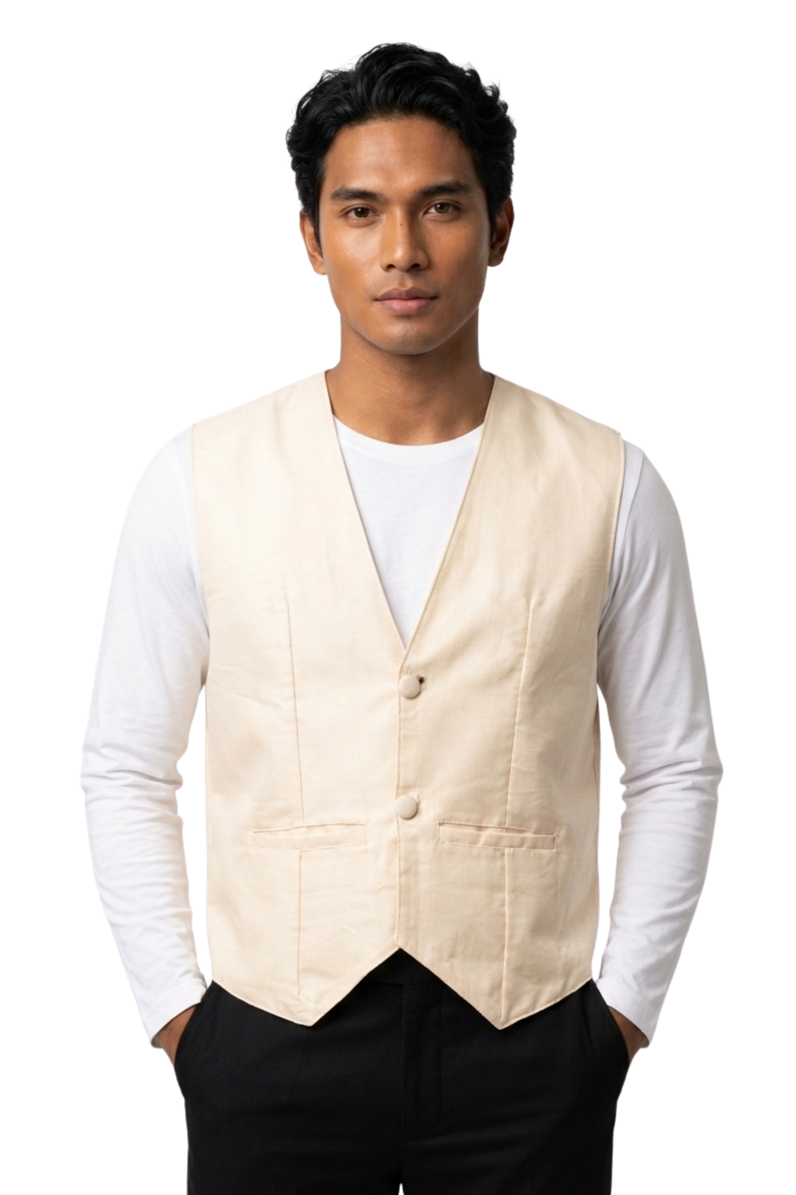 Premium Pina Cocoon Calado Barong Tagalog Coat with Vest - Francis - SN014