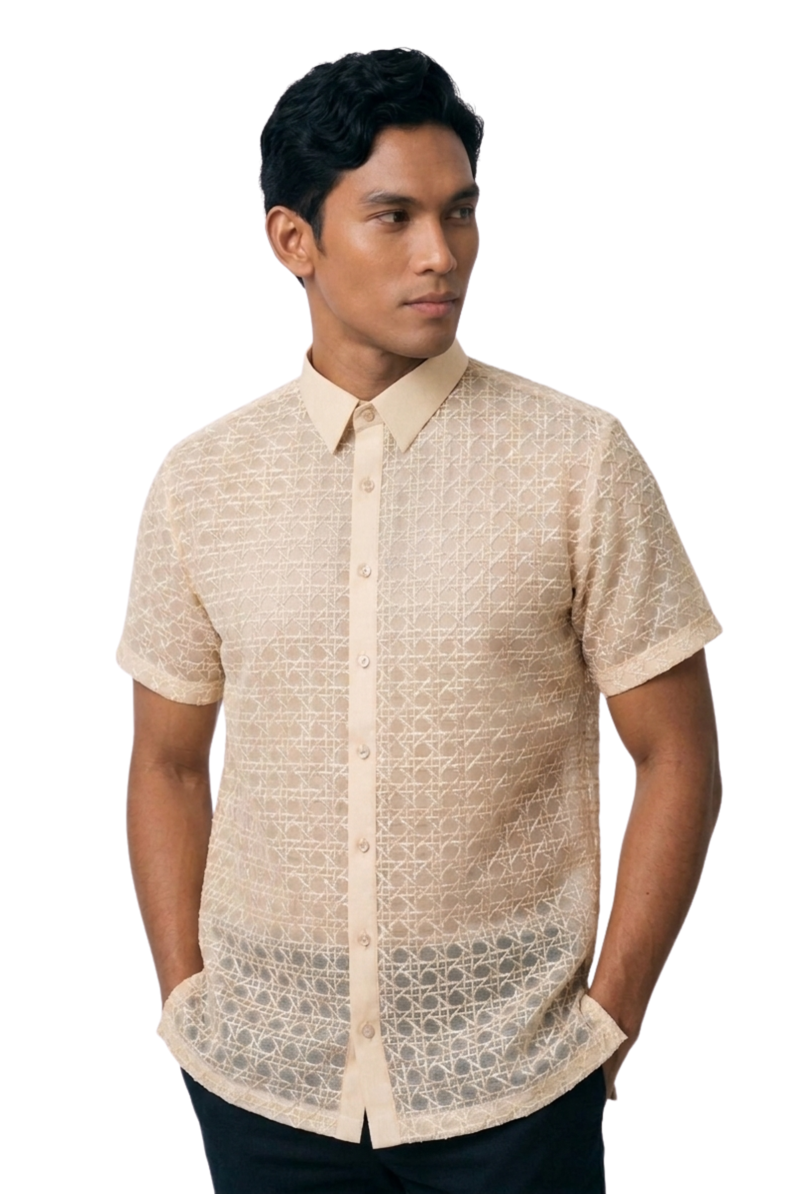 Premium Banig Short Sleeve Barong Tagalog - Andrew - BW012
