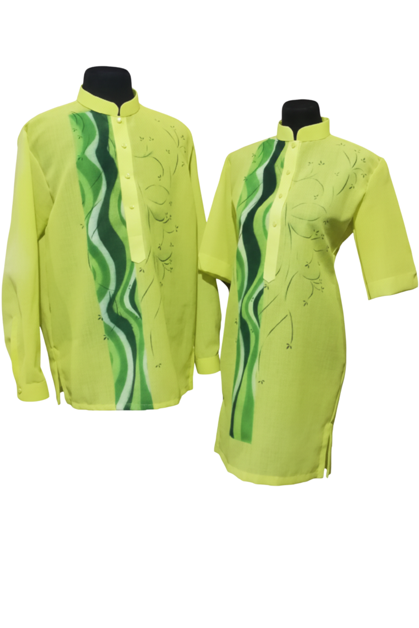 Green Barong Tagalog Couple Set 