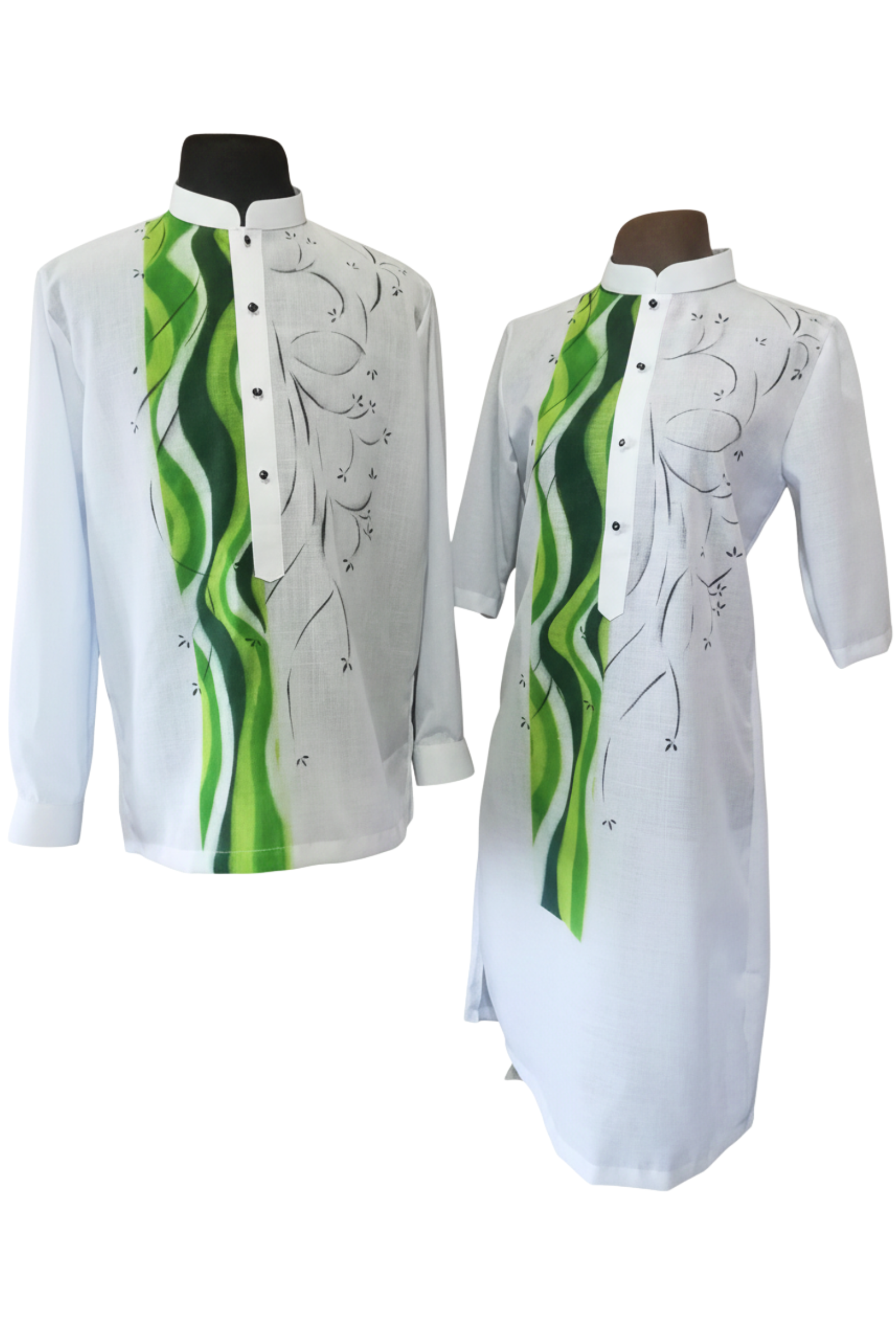 White Barong Tagalog Couple Set