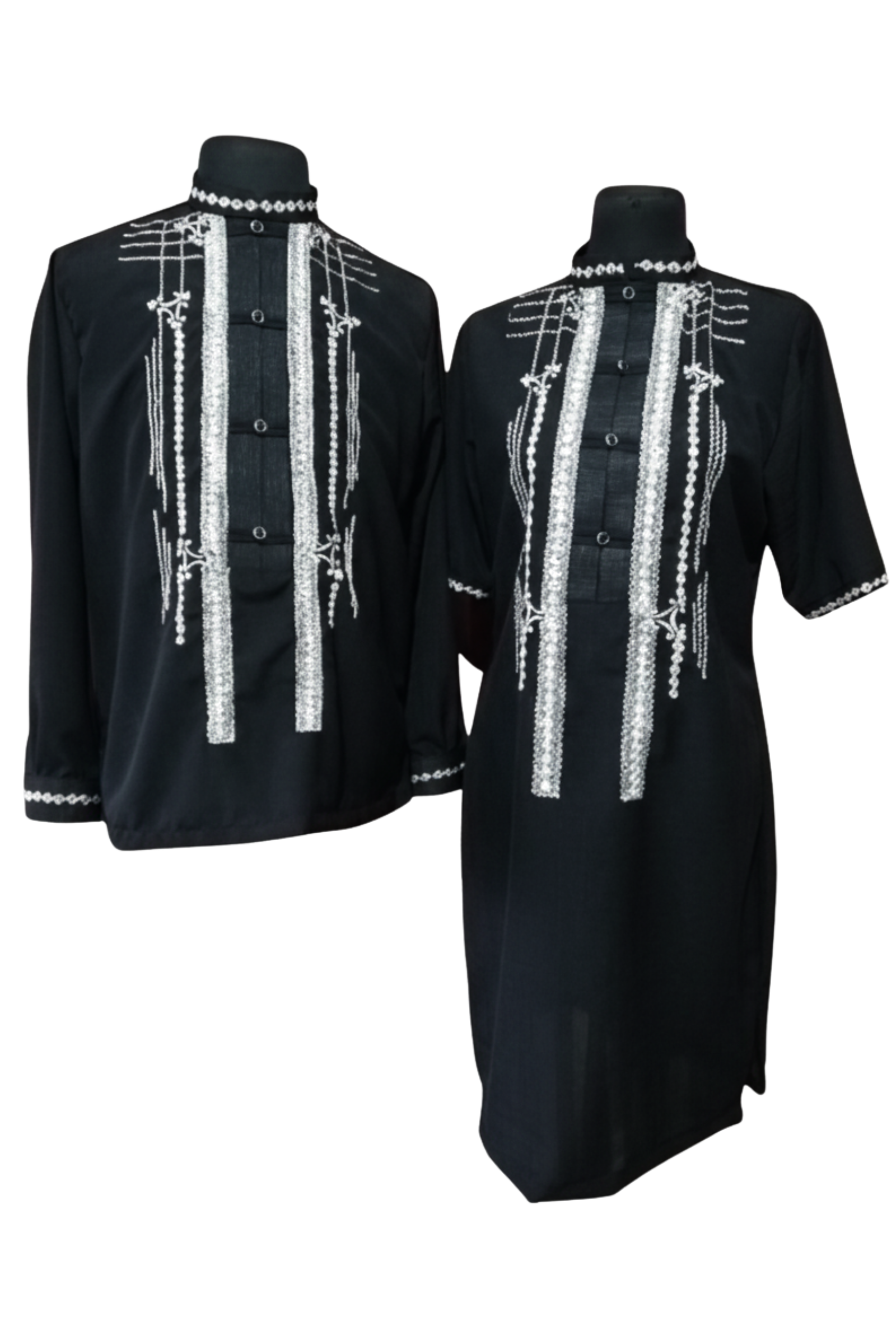 Black Barong Tagalog Couple Set