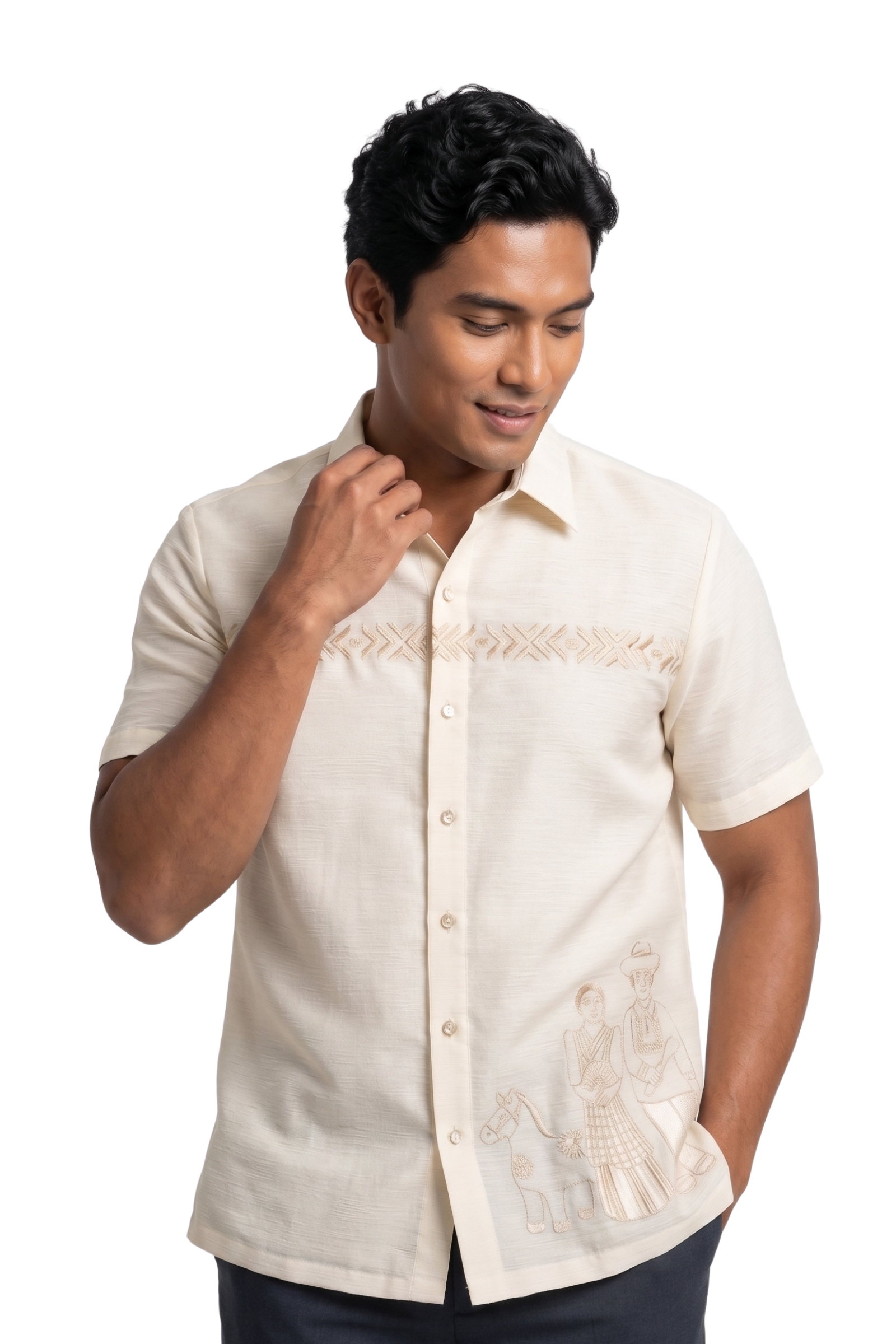 Short Sleeved Barong Tagalog