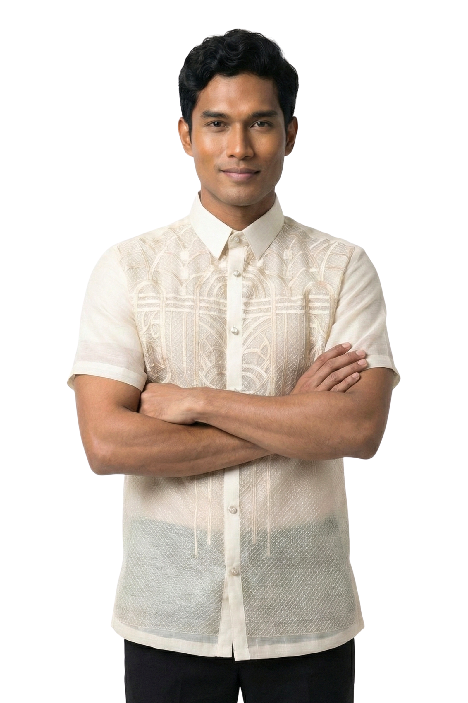 Short Sleeved Cocoon barong Tagalog