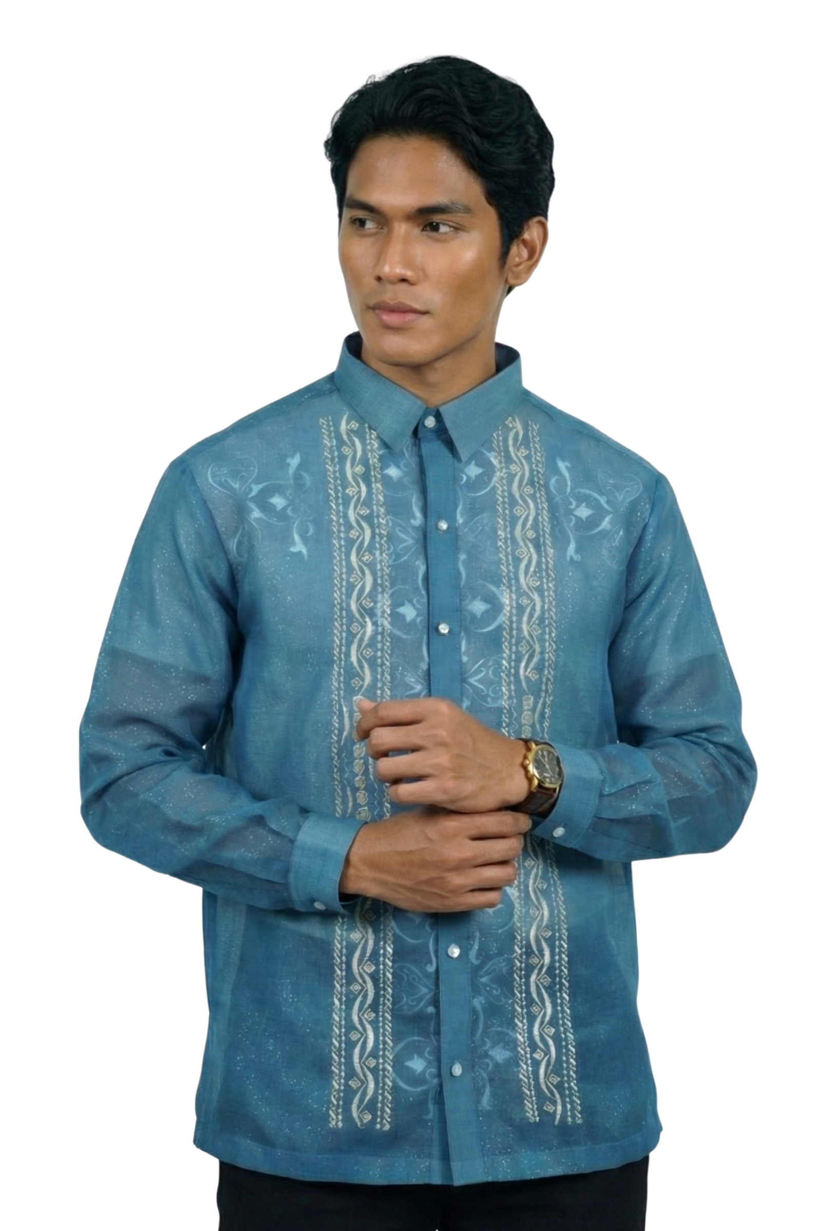Barong Tagalog in Blue 