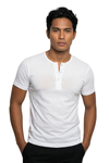 White Short Sleeved Camisa De Chino