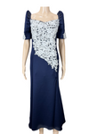 Navy Blue Mestiza Filipiniana Dress