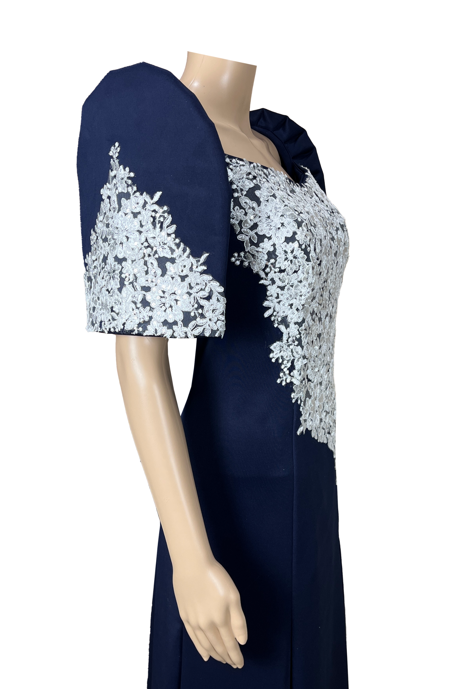 navy blue filipiniana dress Ms. Kristine Carl, wearing our Modern Navy Blue Corset Filipiniana Dress on Thanksgiving Day! Thank you so much for wearing us! You look so pretty and charming in that dress